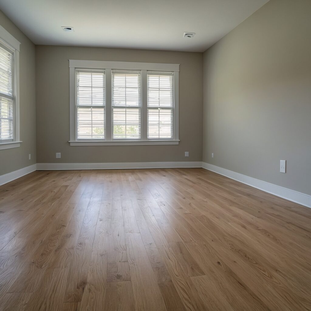Freshly refined interior wall in a modern London apartment, showing the Surface Refresh & Touch-Up stage of the LETPRIME process.