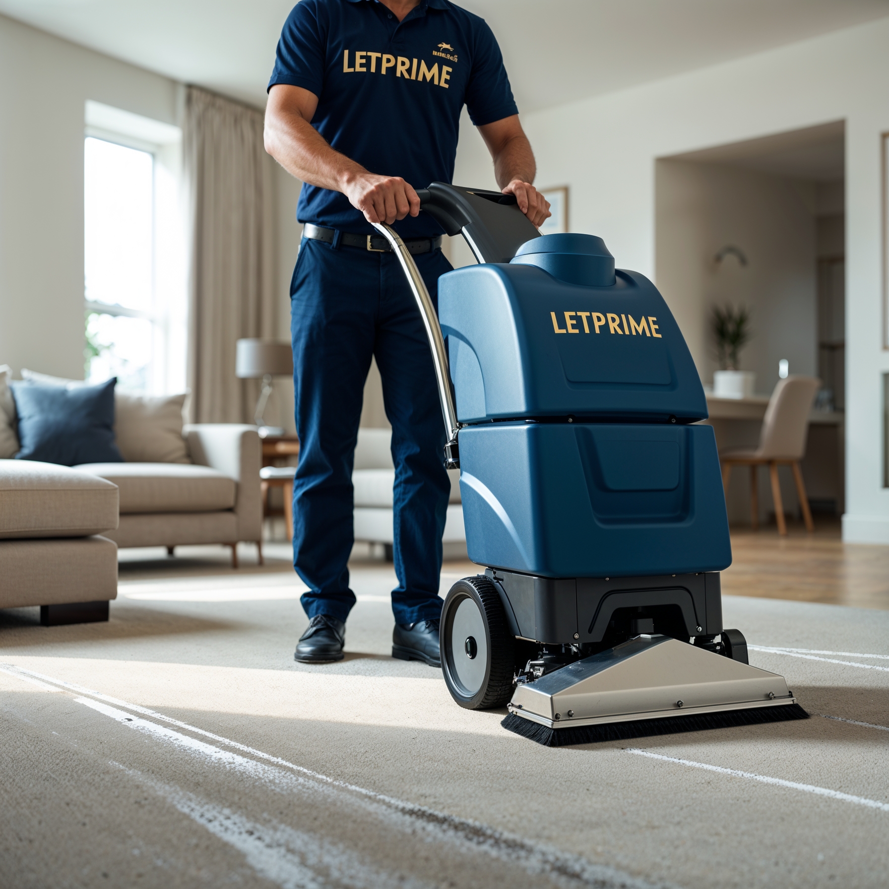 Professional carpet and floor cleaning service for rental properties in London by LetPrime